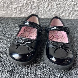Carter’s Black Patent Leather Kids Shoes with Bow Detail